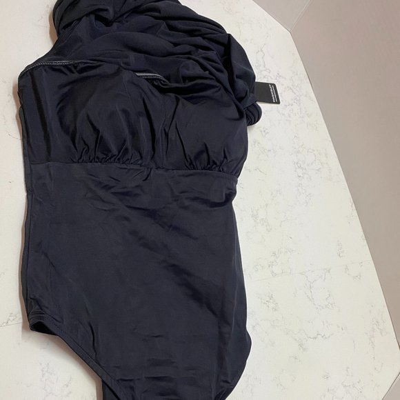 Magicsuit Black One-Shoulder Ring Swimdress with Side Tie - Picture 7 of 12